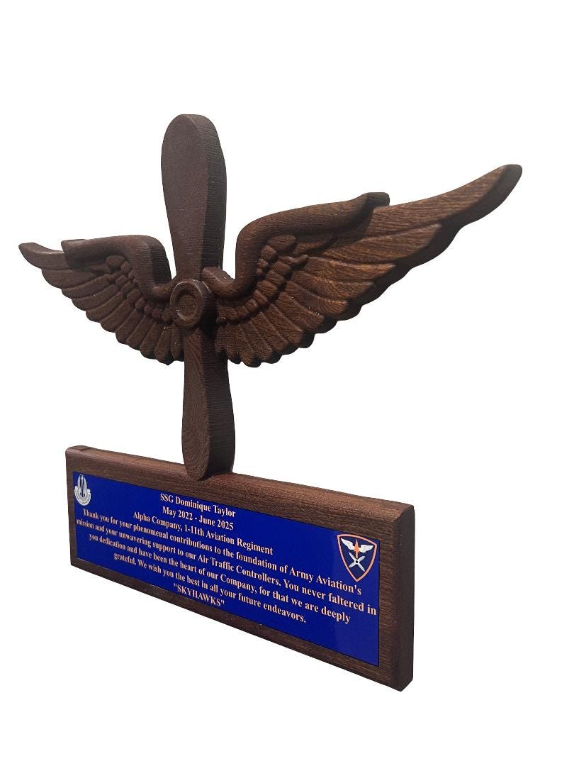3D Carved Logo/Badge Plaque-Any Badge- PCS-ETS-Retirement Gift for Army