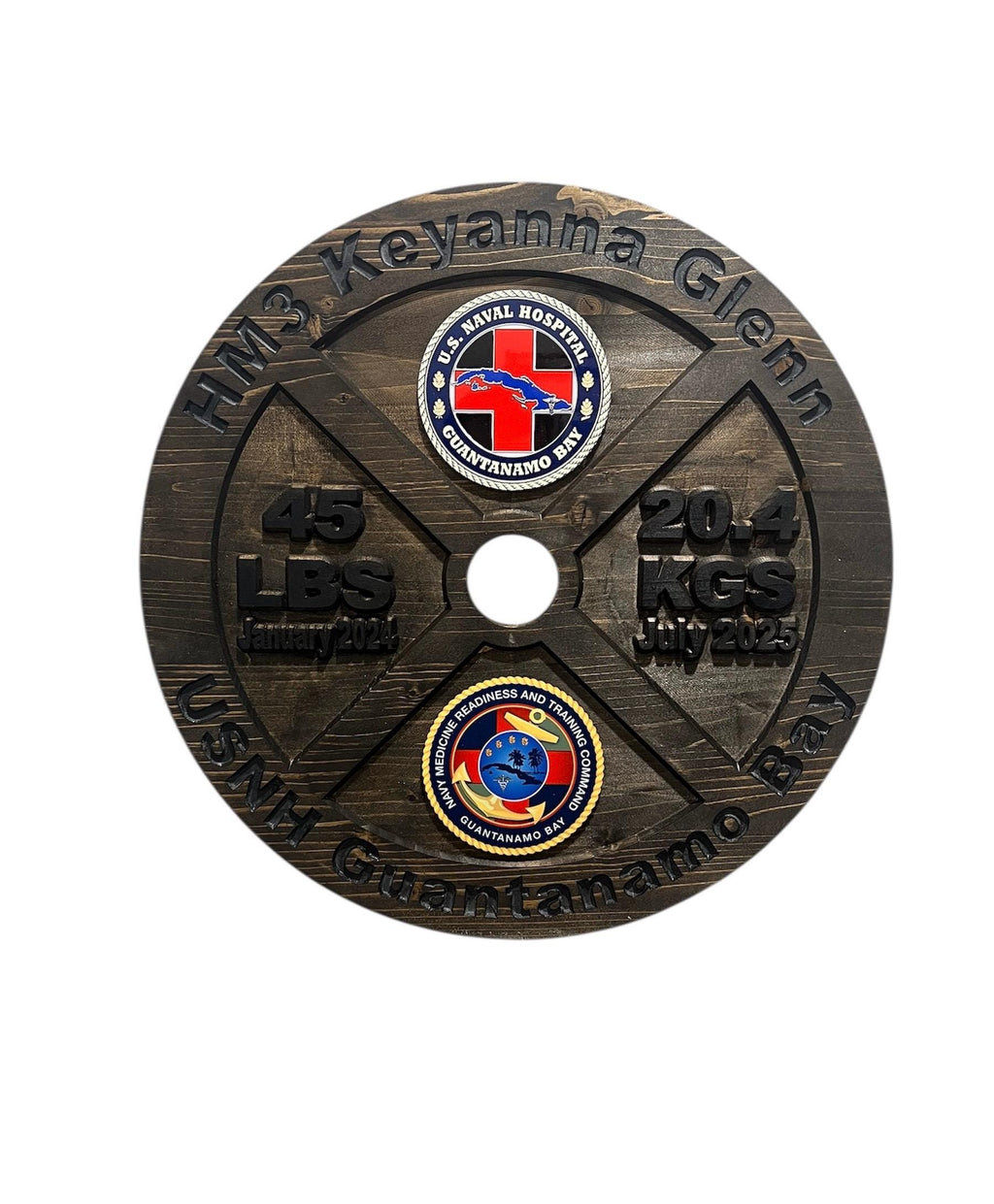 16-19.5 Inch PCS/ETS/Retirement Plaque, 45LB Plate w/ Custom Logo and Engraving