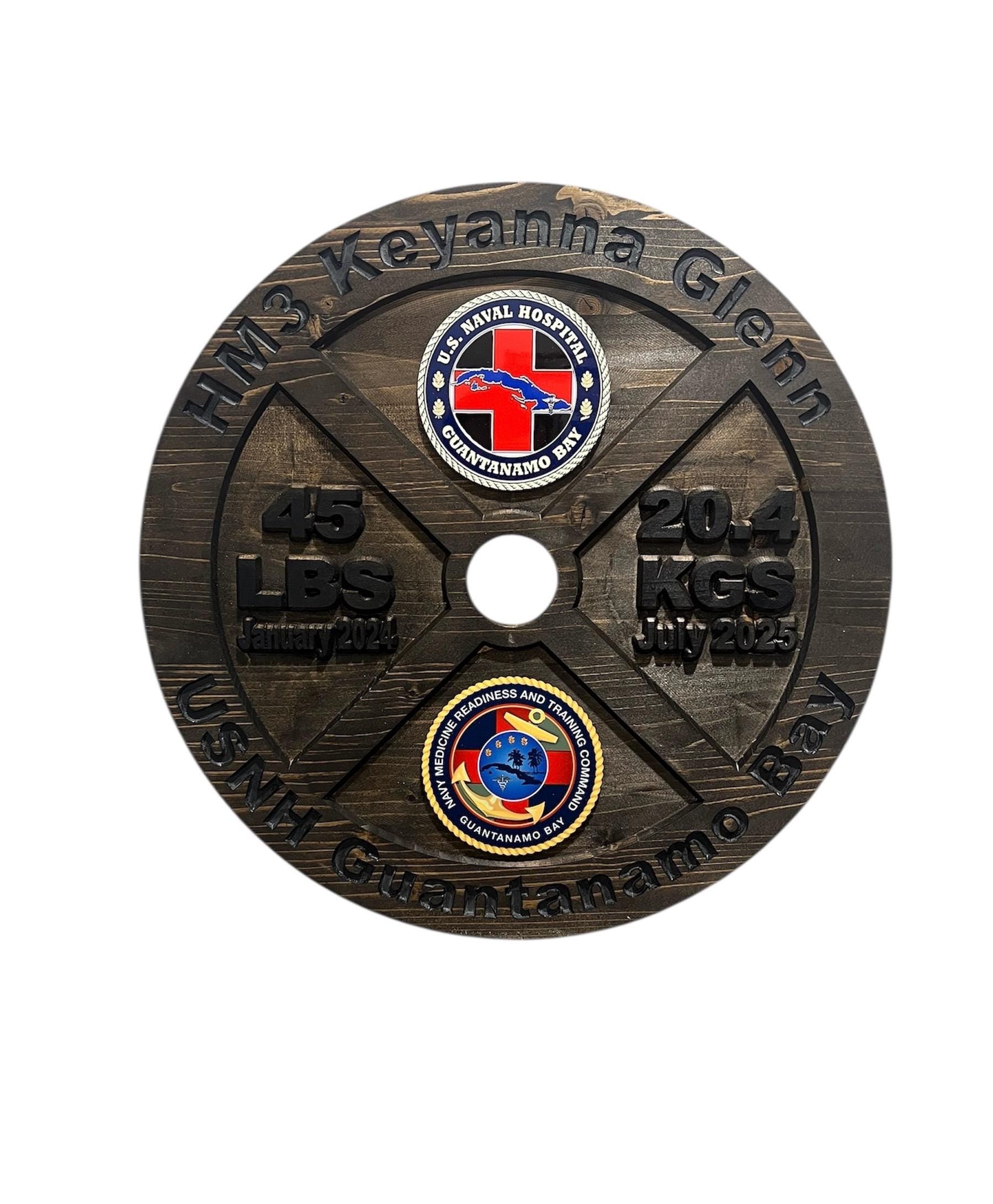 16-19.5 Inch PCS/ETS/Retirement Plaque, 45LB Plate w/ Custom Logo and Engraving