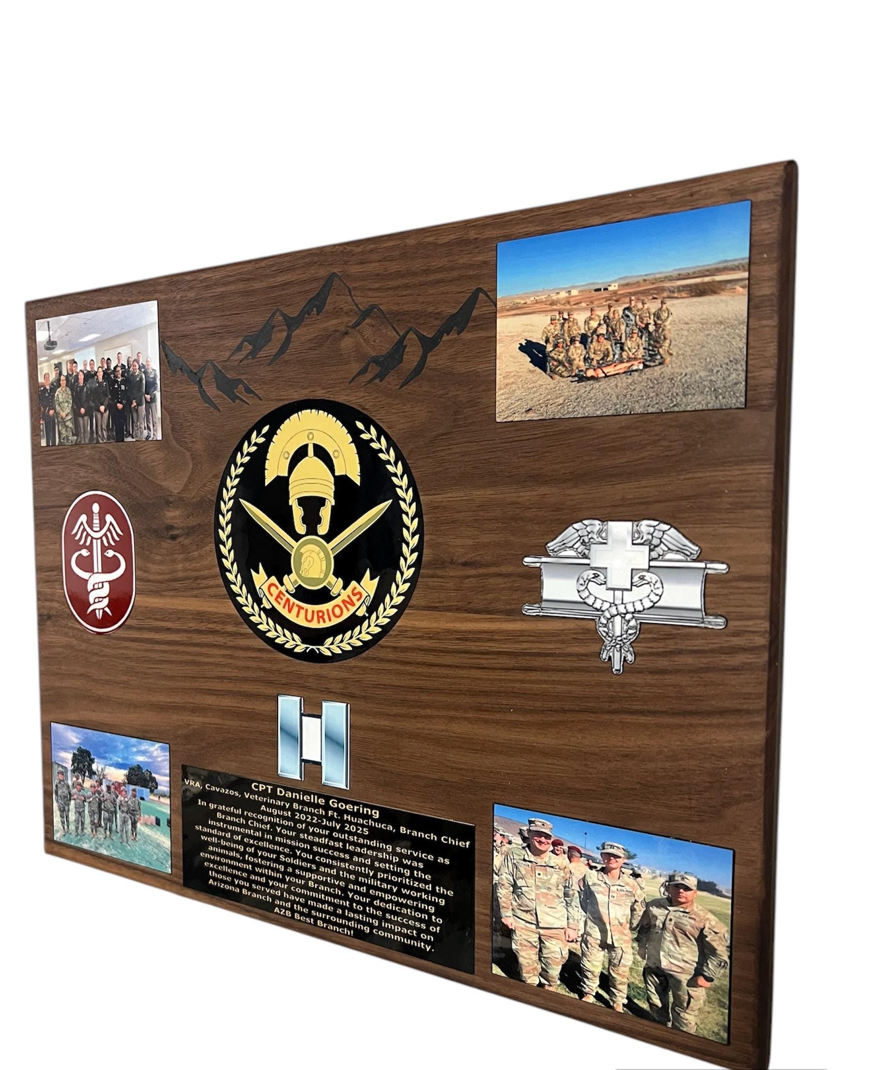 The Blank Slate- Solid Black Walnut-Fully Customizable PCS/ETS/Retirement Plaque for Army, Air Force, Marines, Navy, First Responder