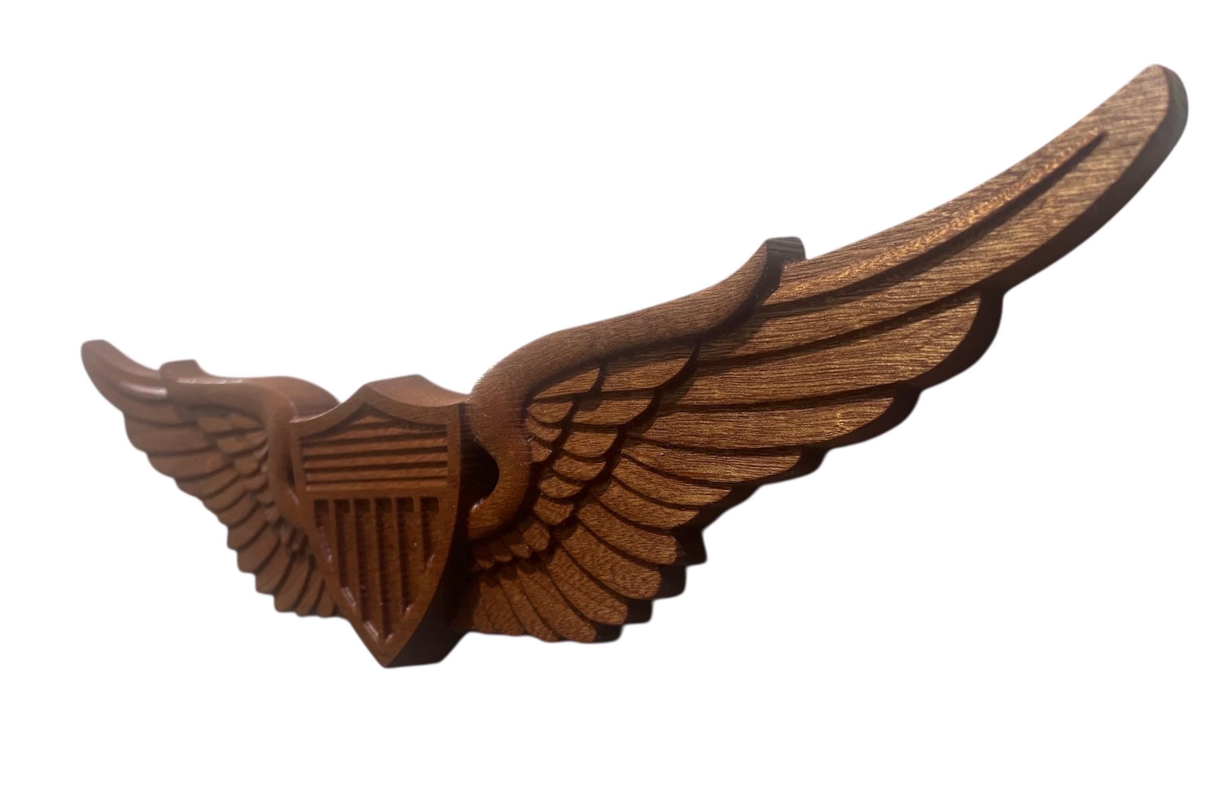 Army Aviation Basic Wings, Aviator Insignia, 3D Carved Wall Decor, Army Gifts, Army Basic Aviation Wings
