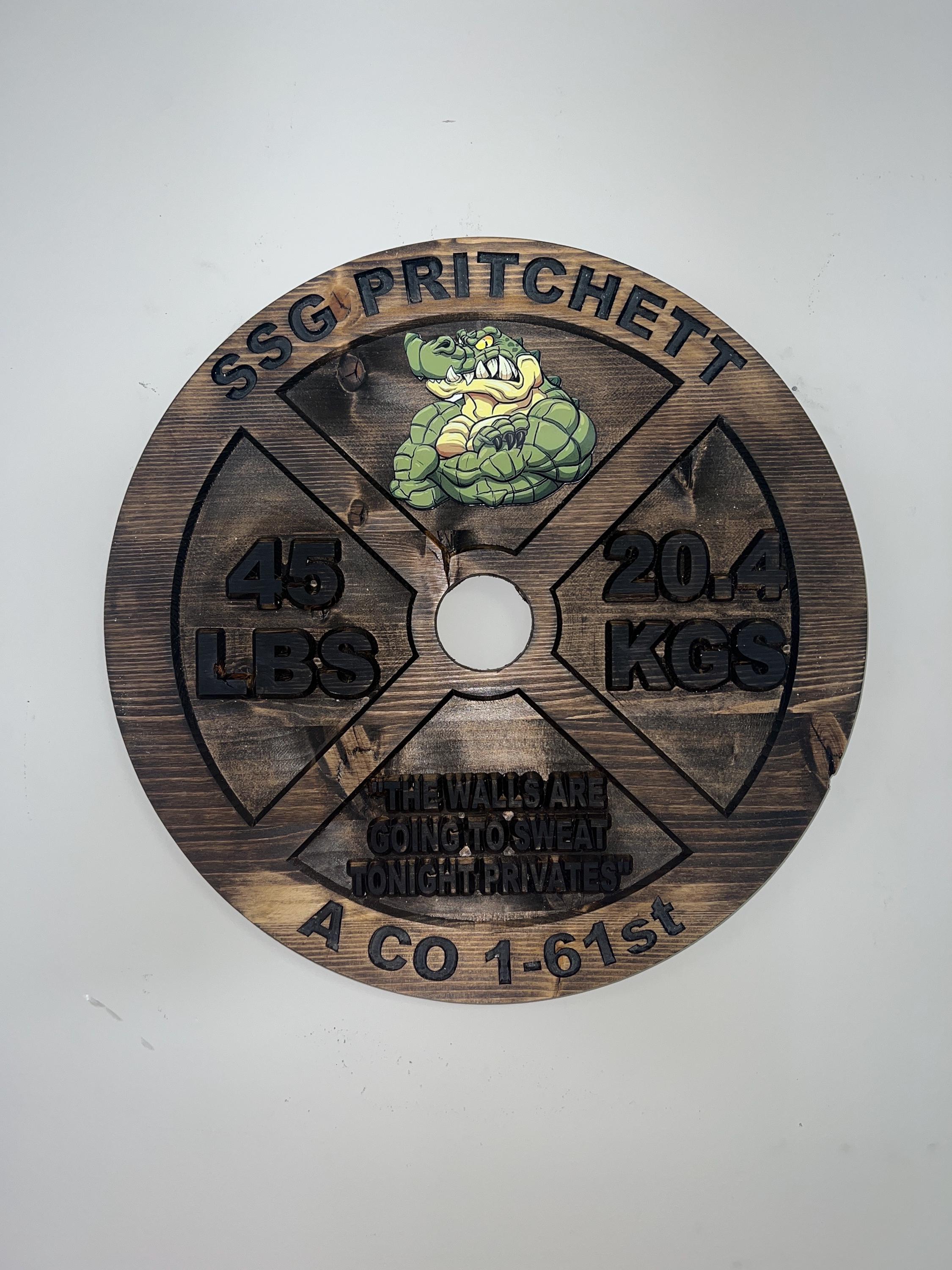 16-19.5 Inch PCS/ETS/Retirement Plaque, 45LB Plate w/ Custom Logo and Engraving