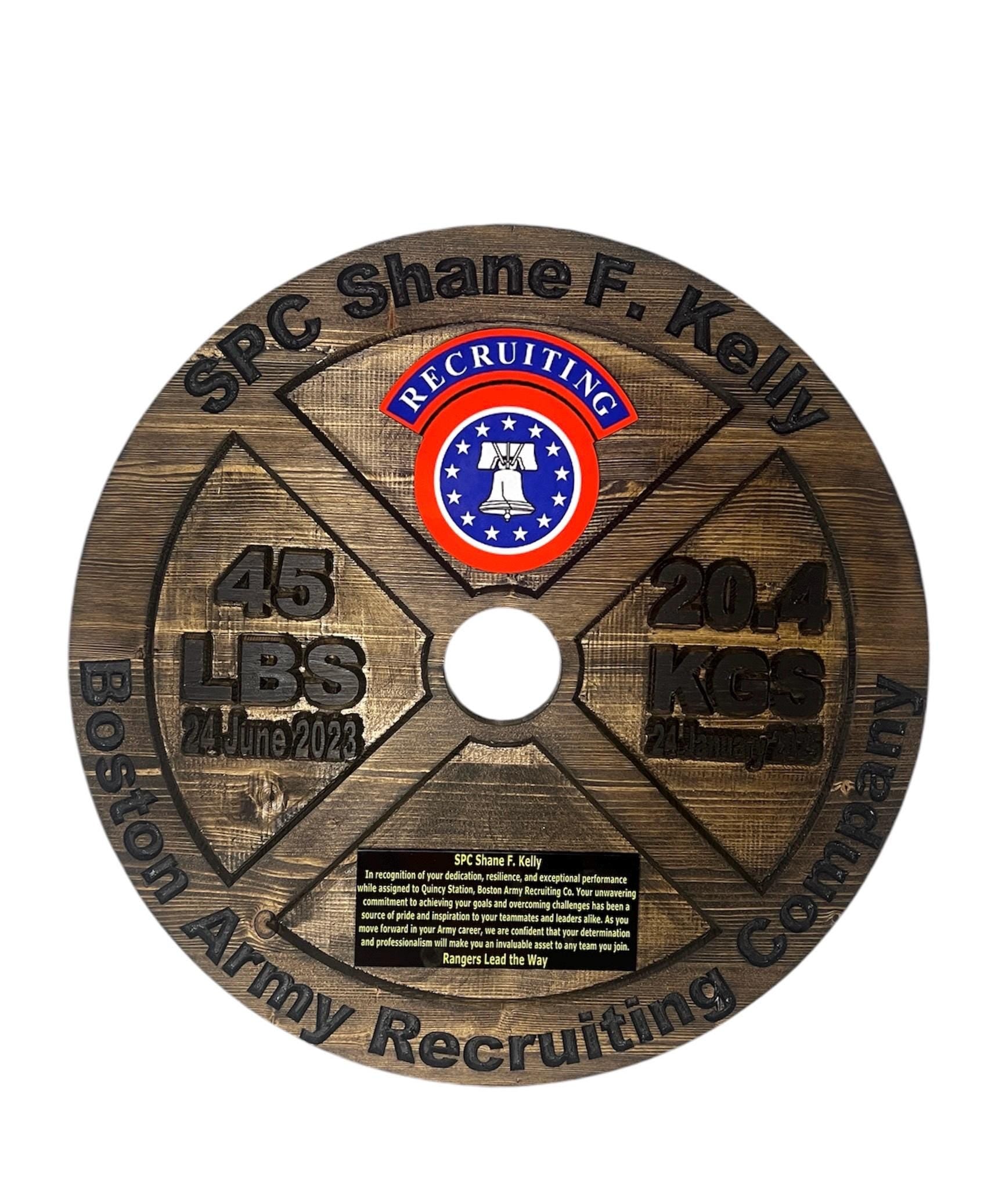 16-19.5 Inch PCS/ETS/Retirement Plaque, 45LB Plate w/ Custom Logo and Engraving