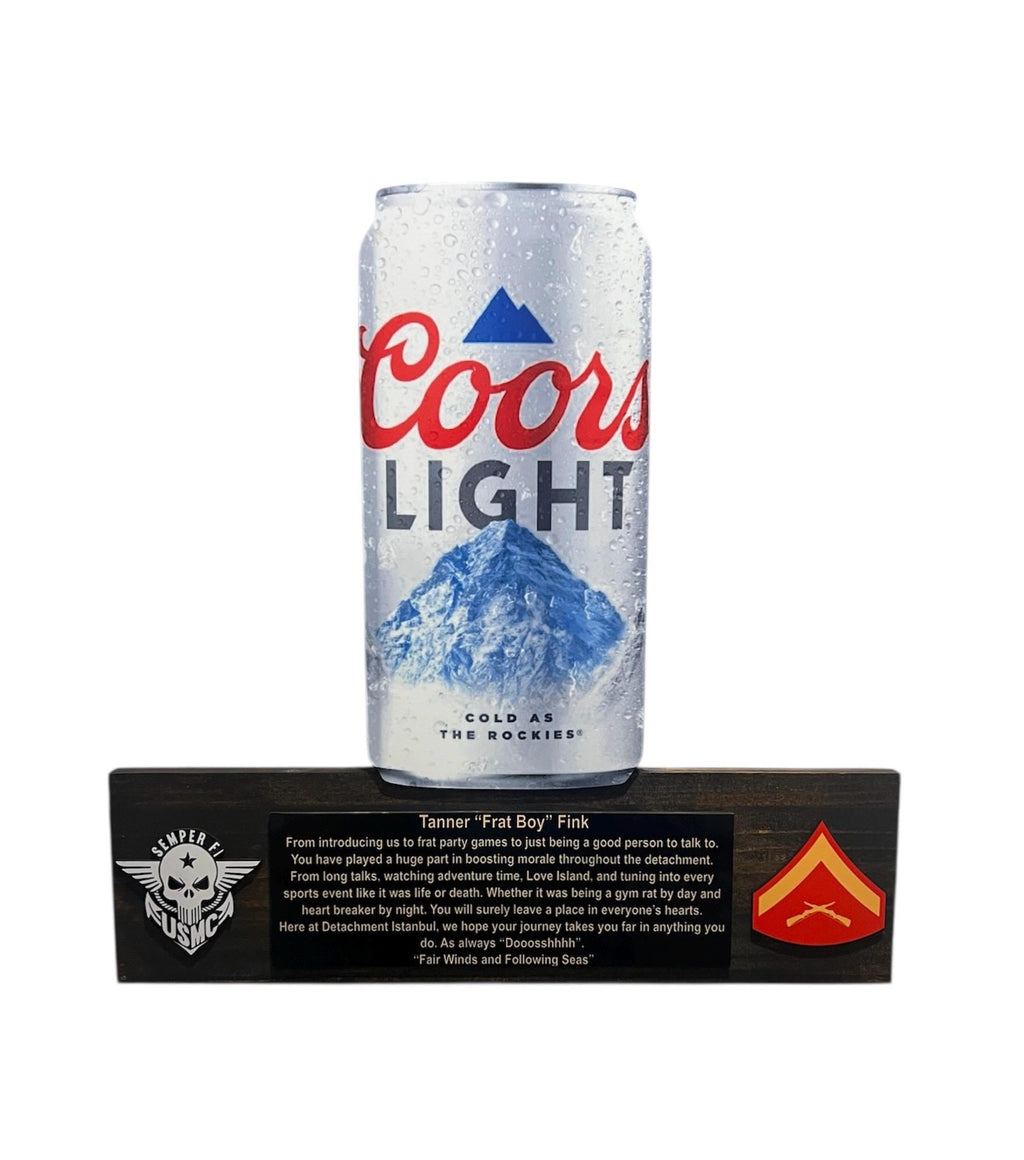 The Beer Can! Customizable PCS Wall Hanging Plaque for Military PCS/ETS-Any beer with custom logos