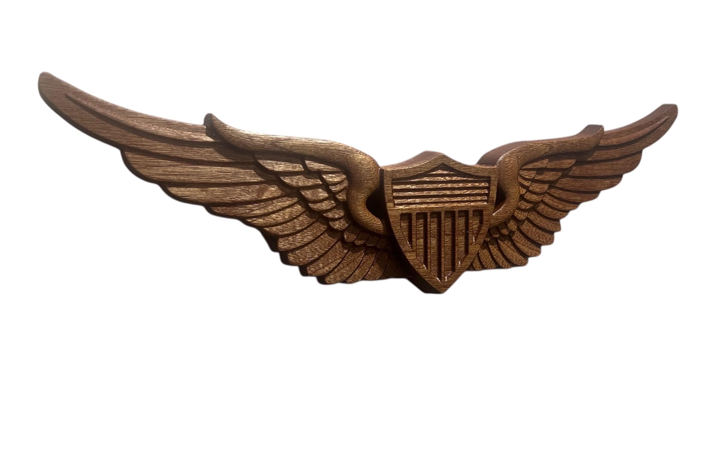 Army Aviation Basic Wings, Aviator Insignia, 3D Carved Wall Decor, Army Gifts, Army Basic Aviation Wings