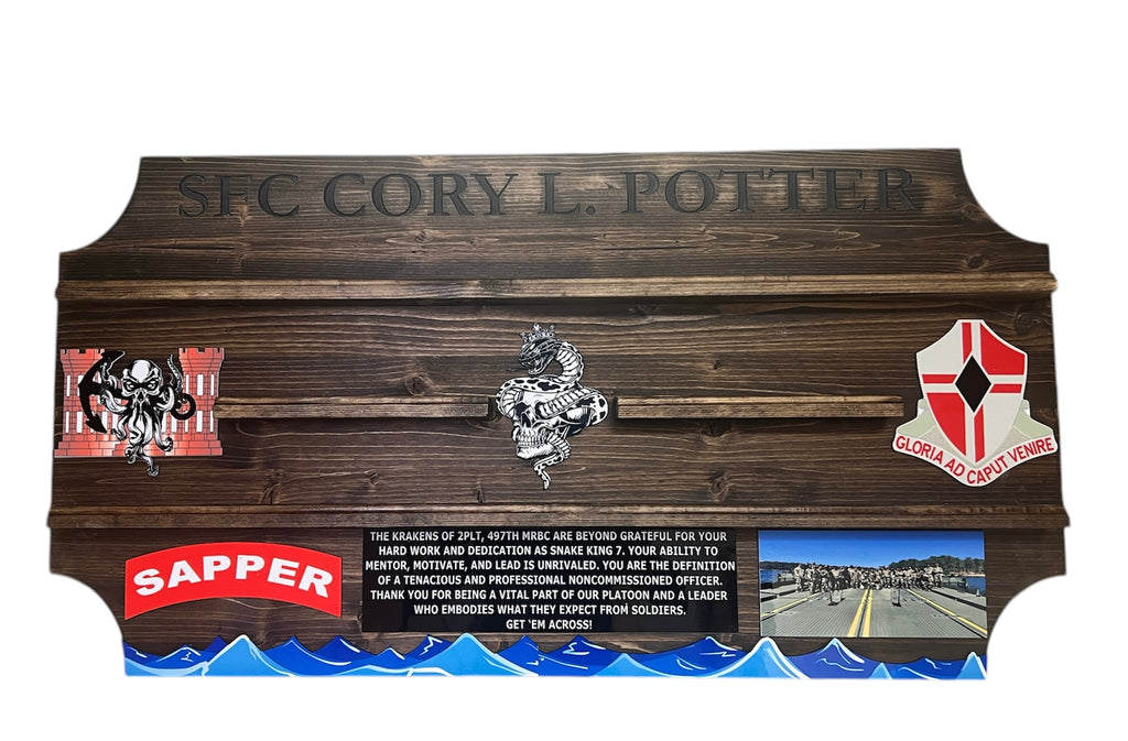 Custom Challenge Coin Display-Any Logo-36 inches Wide for Marines, Army, Air Force-PCS, ETS, Retirement gift/plaque
