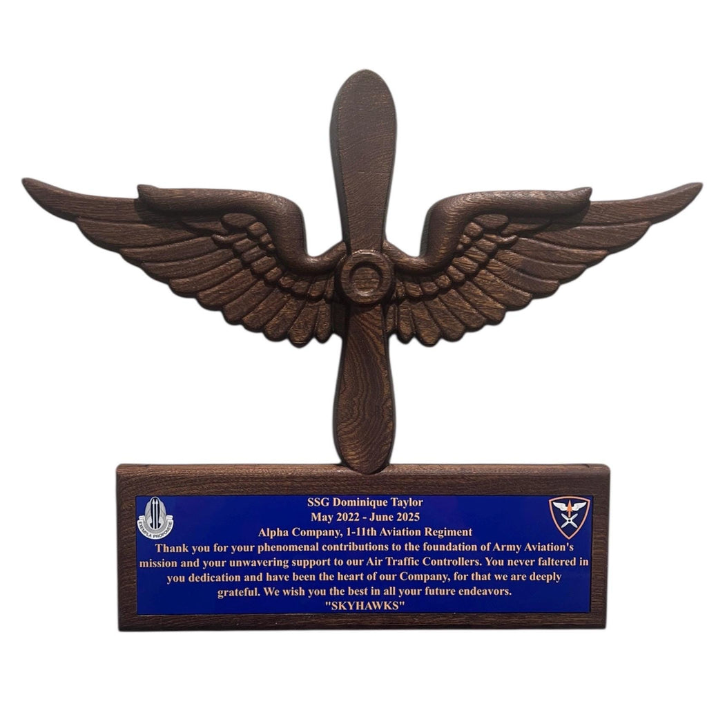 3D Carved Logo/Badge Plaque-Any Badge- PCS-ETS-Retirement Gift for Army