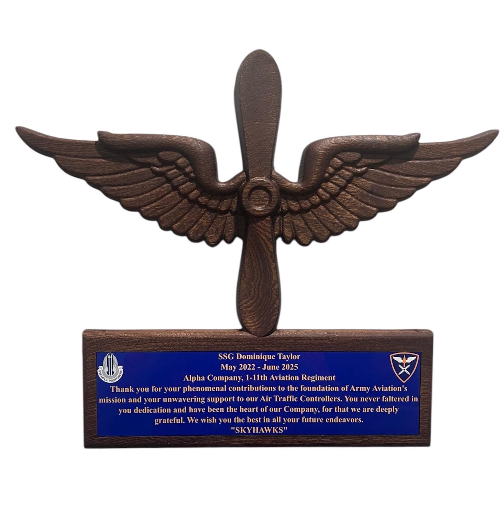 3D Carved Logo/Badge Plaque-Any Badge- PCS-ETS-Retirement Gift for Army