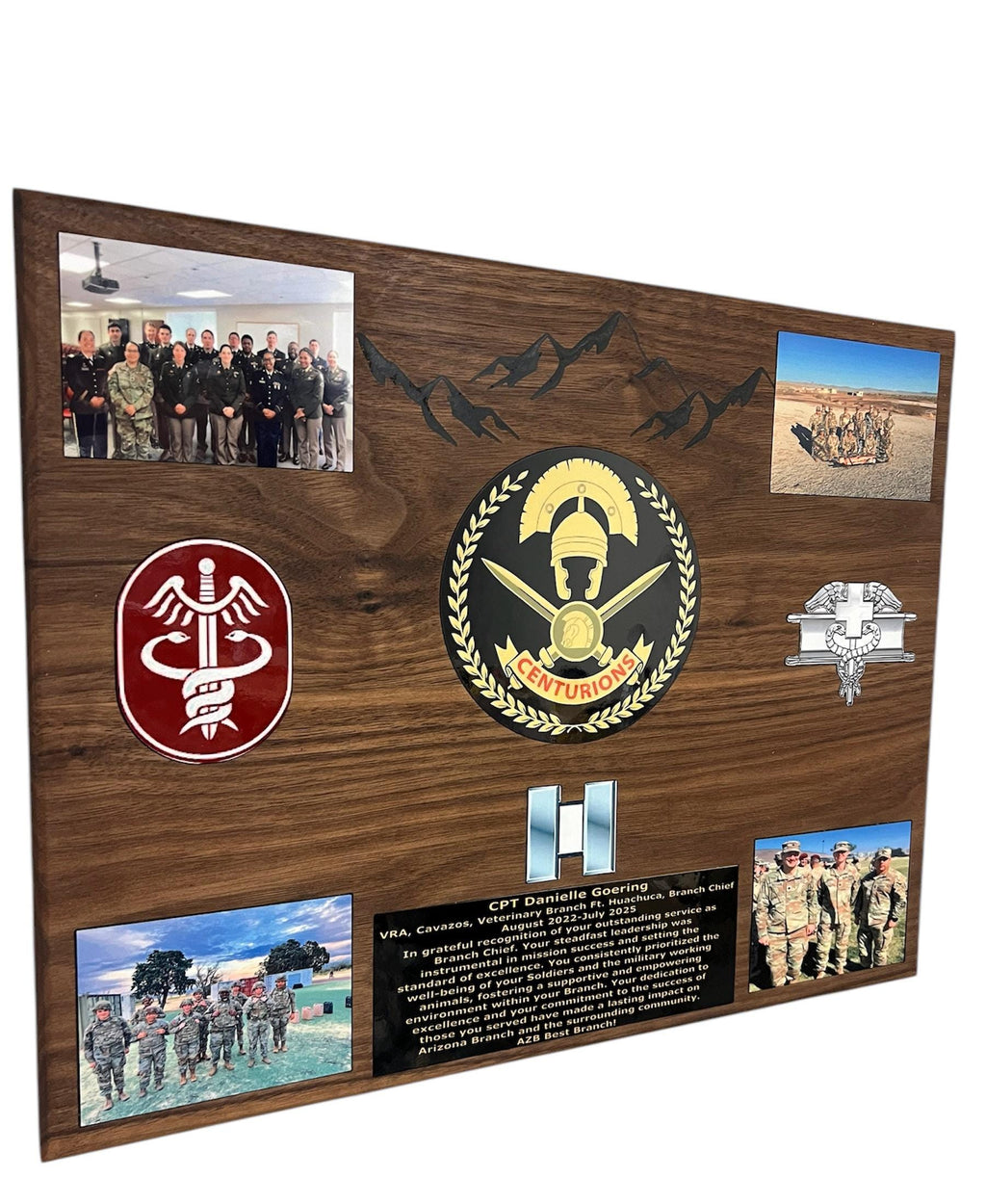 The Blank Slate- Solid Black Walnut-Fully Customizable PCS/ETS/Retirement Plaque for Army, Air Force, Marines, Navy, First Responder