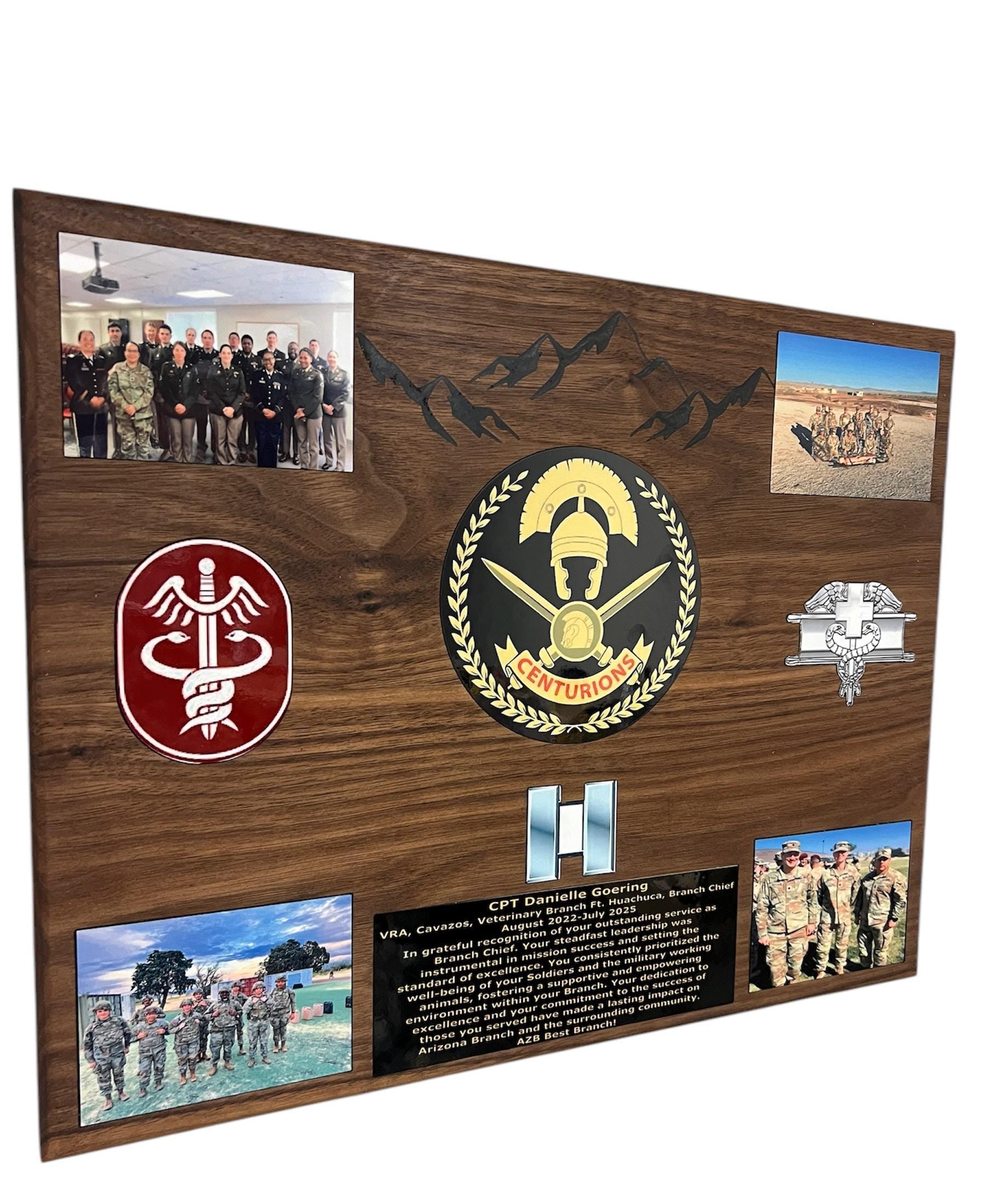 The Blank Slate- Solid Black Walnut-Fully Customizable PCS/ETS/Retirement Plaque for Army, Air Force, Marines, Navy, First Responder