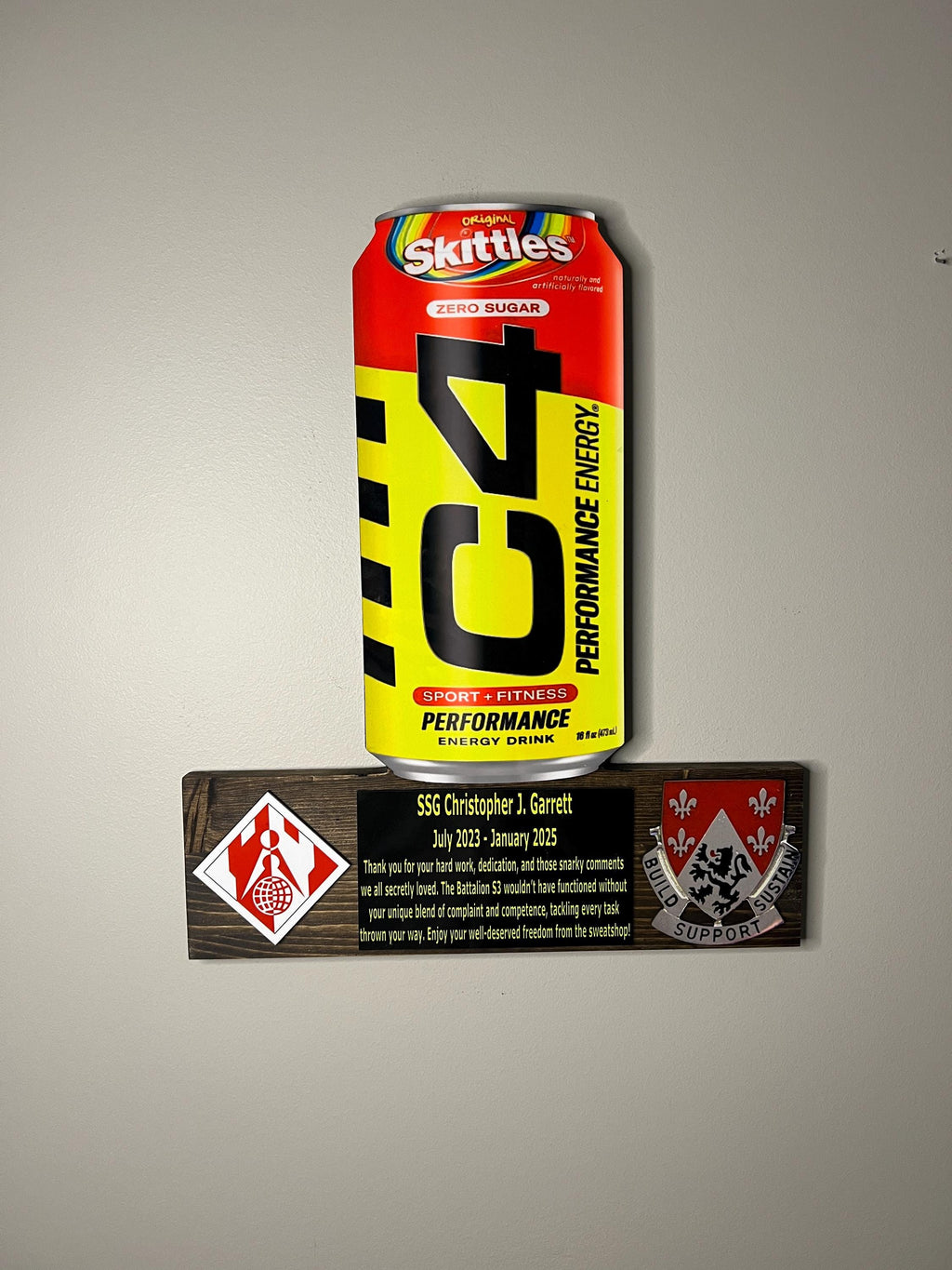 The Beverage Can PCS/ETS/Retirement Plaque