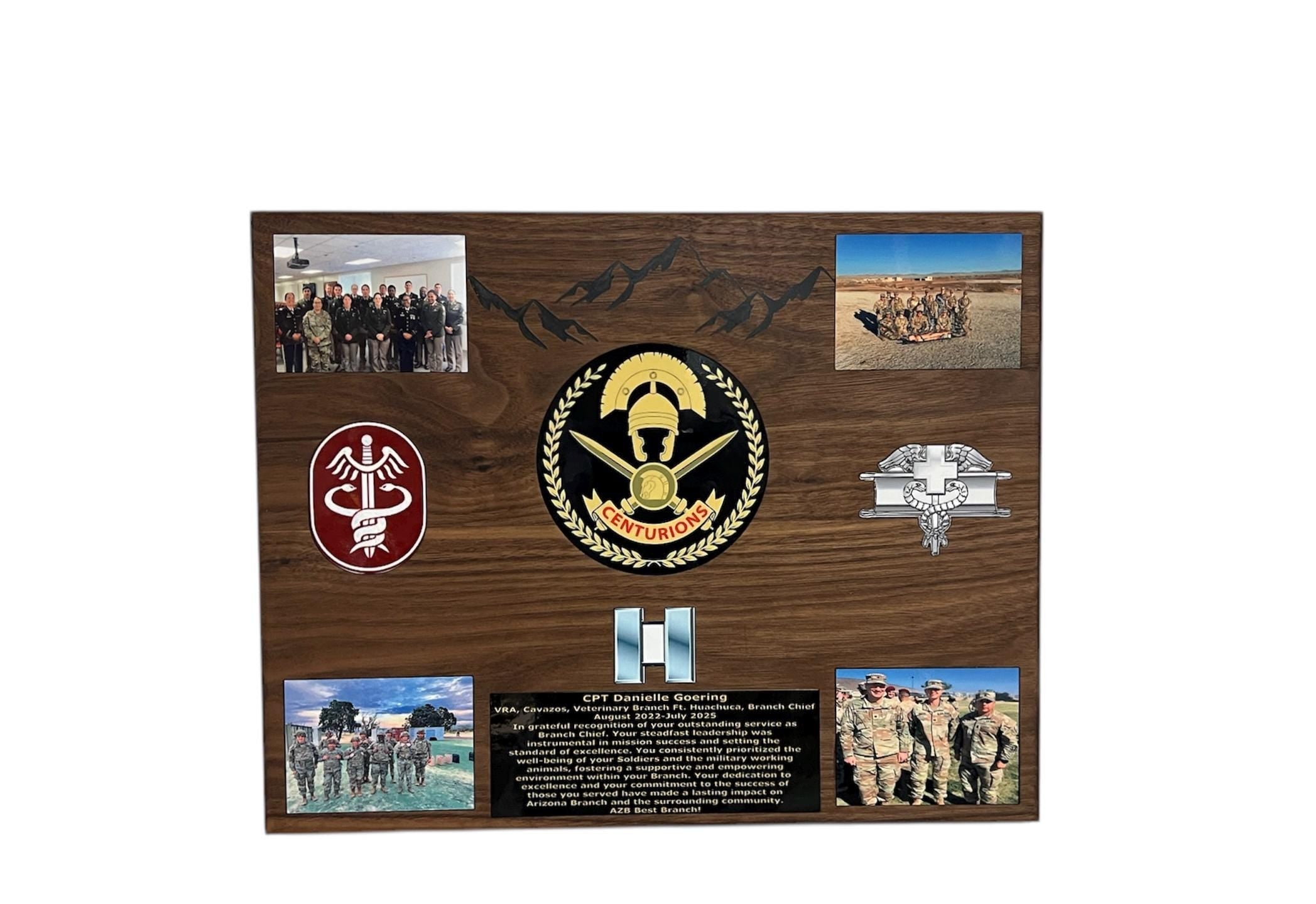 The Blank Slate- Solid Black Walnut-Fully Customizable PCS/ETS/Retirement Plaque for Army, Air Force, Marines, Navy, First Responder
