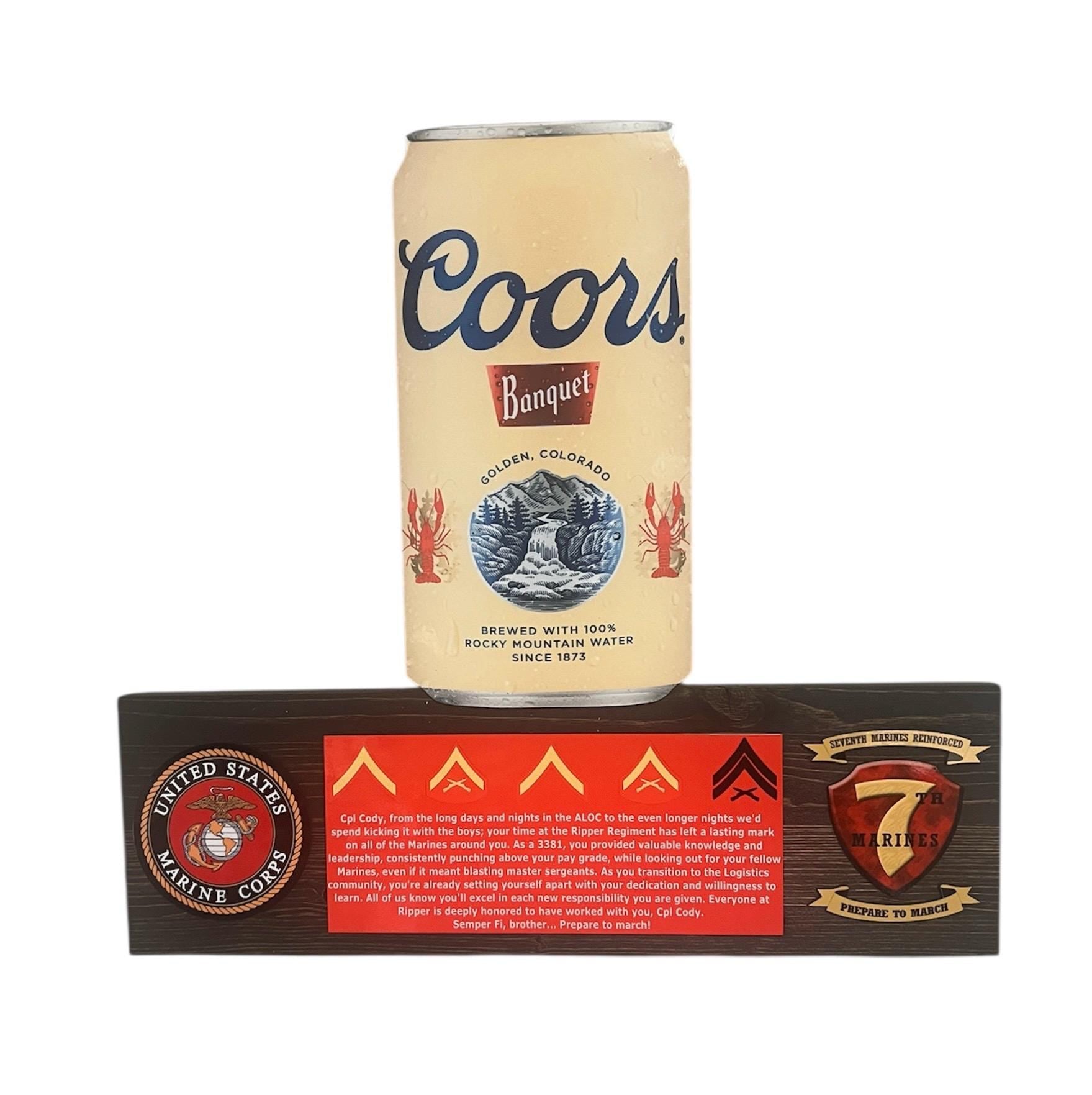 The Beer Can! Customizable PCS Wall Hanging Plaque for Military PCS/ETS-Any beer with custom logos