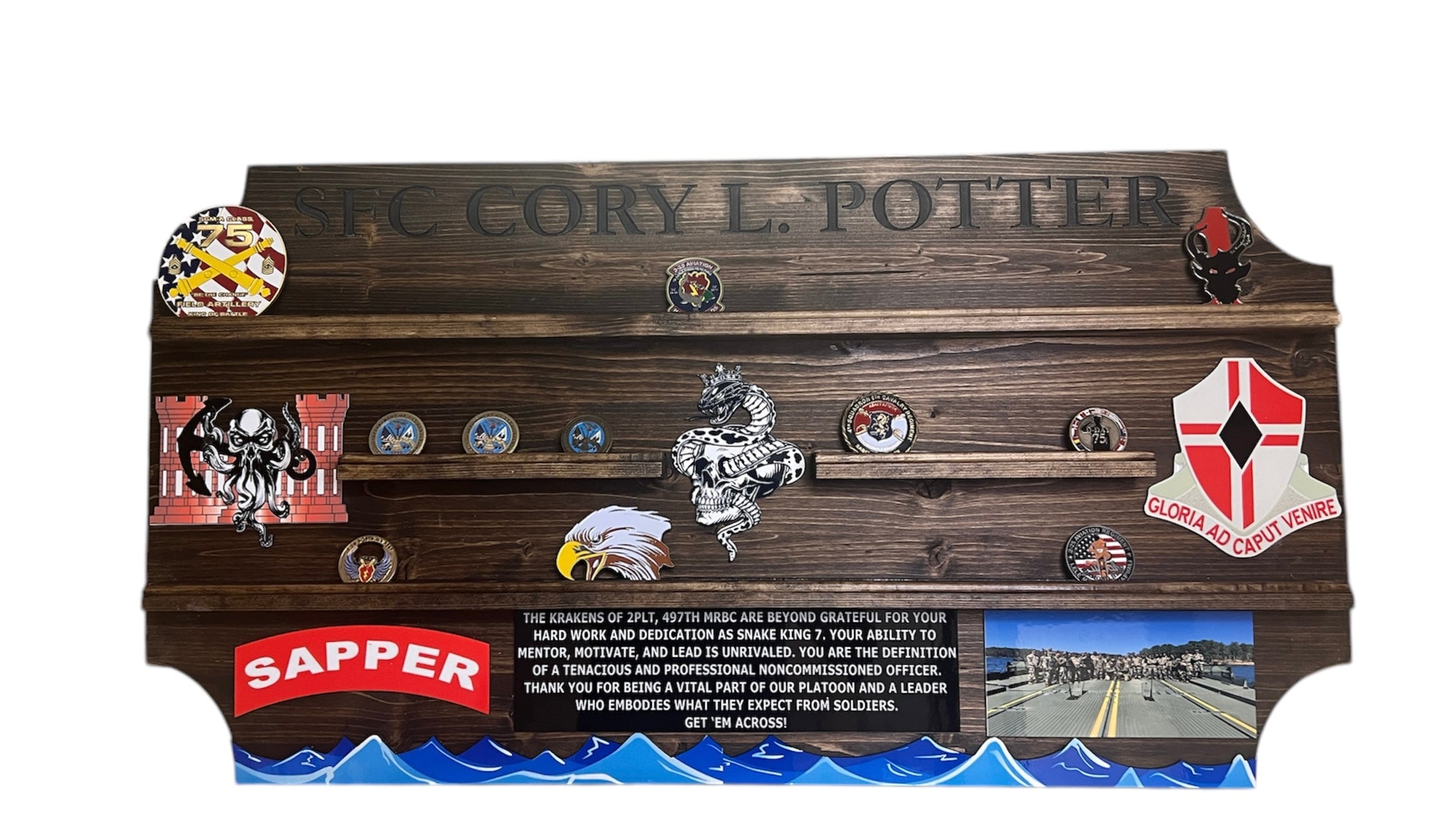 Custom Challenge Coin Display-Any Logo-36 inches Wide for Marines, Army, Air Force-PCS, ETS, Retirement gift/plaque