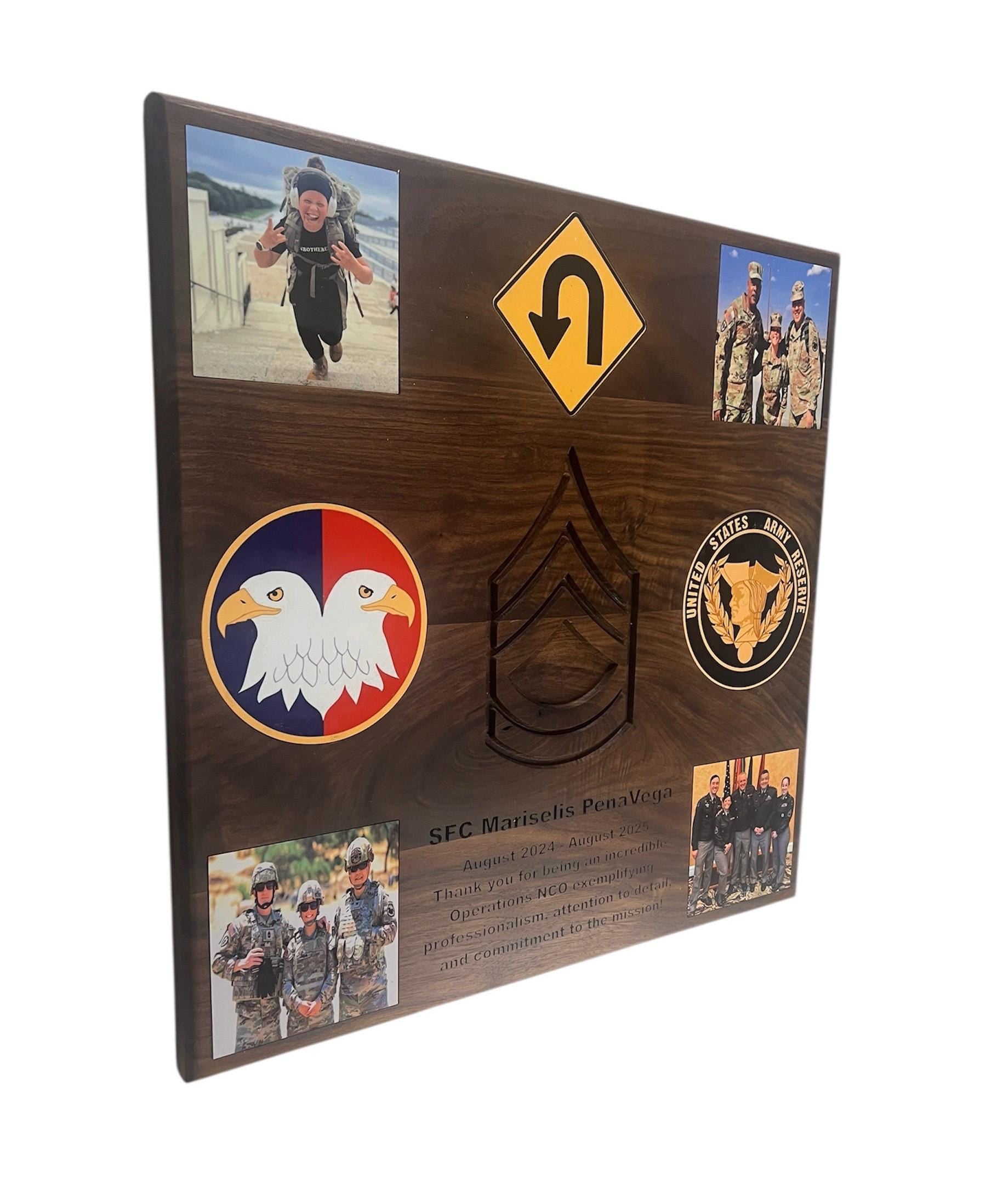 The Blank Slate- Solid Black Walnut-Fully Customizable PCS/ETS/Retirement Plaque for Army, Air Force, Marines, Navy, First Responder